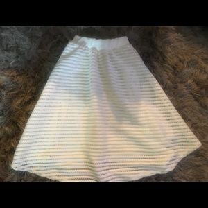 White flared skirt